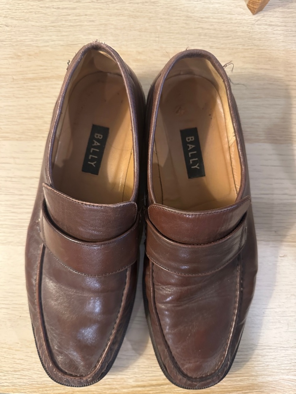 Bally Brown Leather Slip-On Loafers - Picture 2 of 3